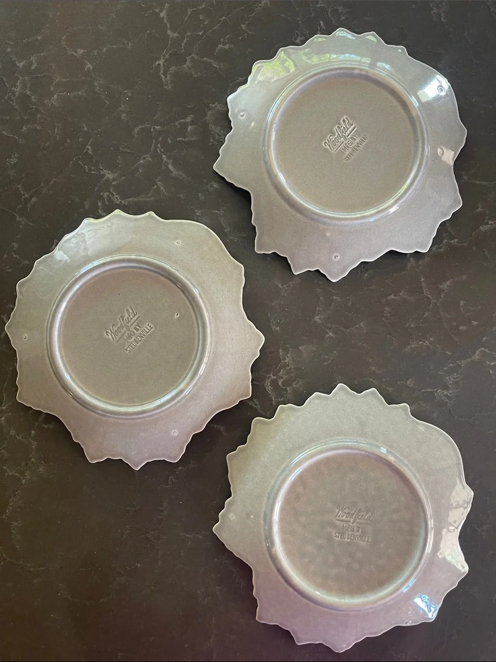 Steubenville Woodfield 8” Dove Gray Plates- set of 3
